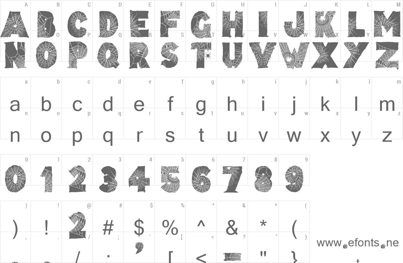 Font Tarentula's Web preview